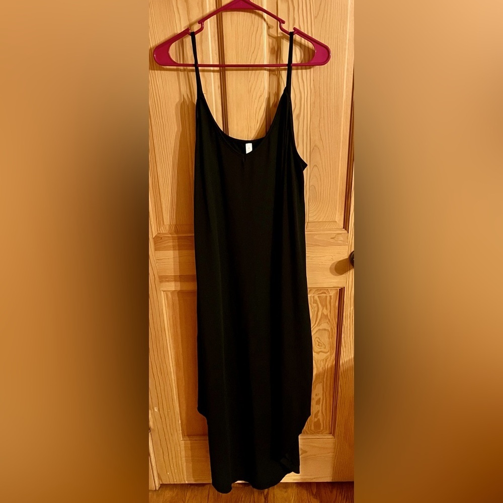 SHEIN Black Maxi Dress Spaghetti Strap Flowy Summer Travel Casual Slip Dress XL